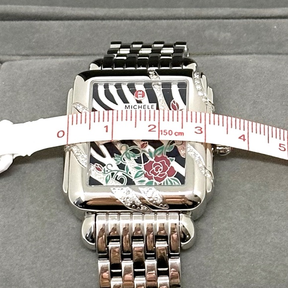 MICHELE: Deco Safari Zebra Rose Diamond Watch - Picture 11 of 12